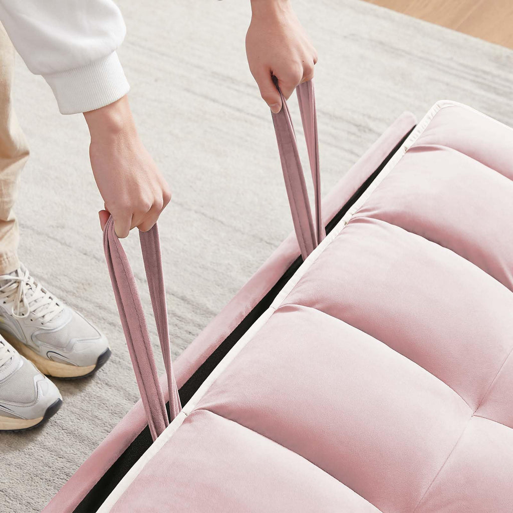 Pink Velvet Convertible Sleeper Sofa Bed F1920