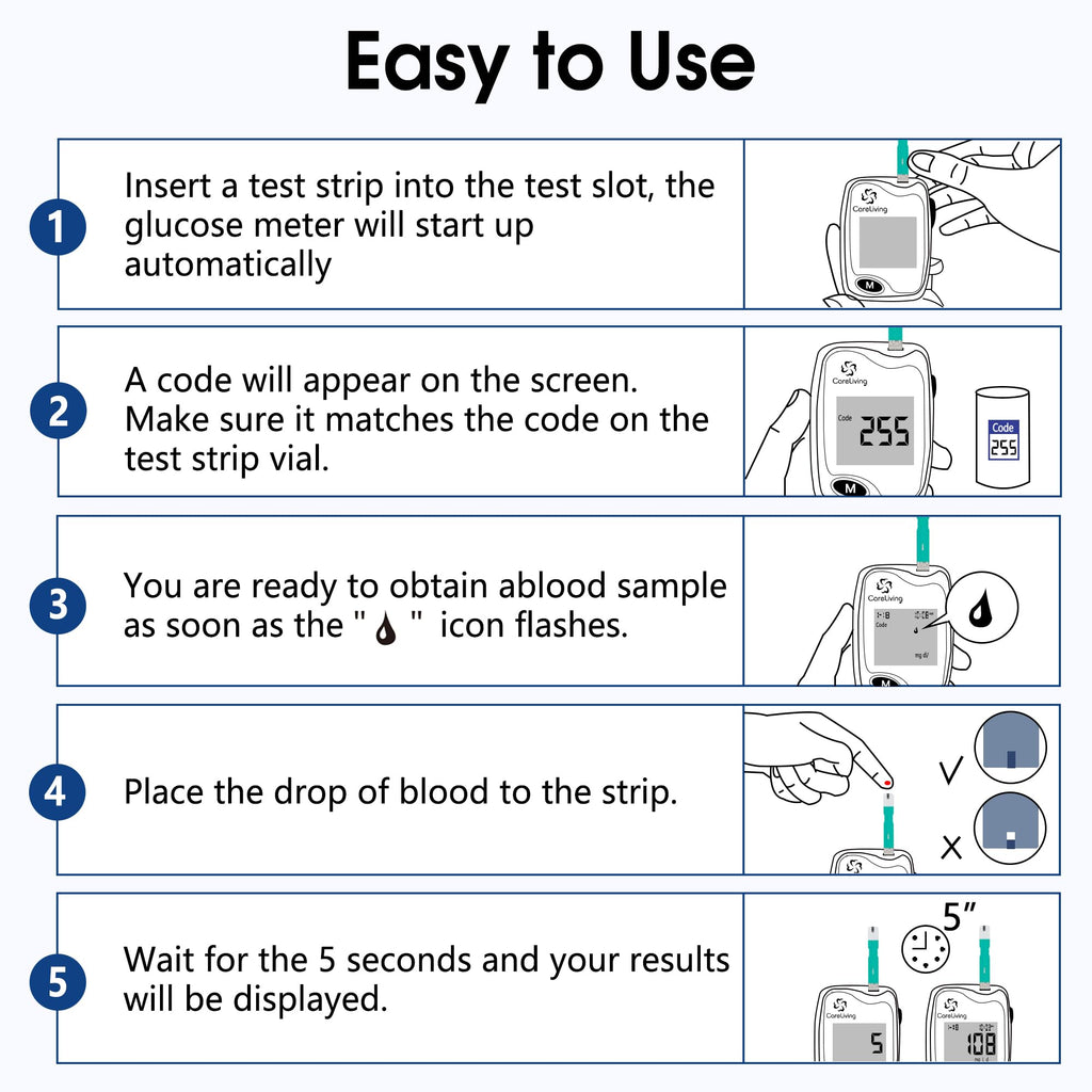 Blood Glucose Monitor Kit with 100 Test Strips and 100 Lancets N584522