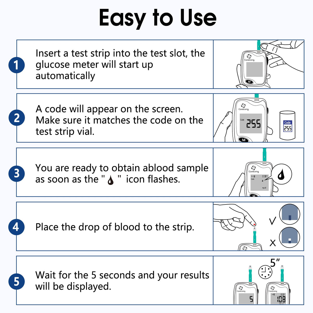 Blood Glucose Monitor Kit with 100 Test Strips and 100 Lancets N584522