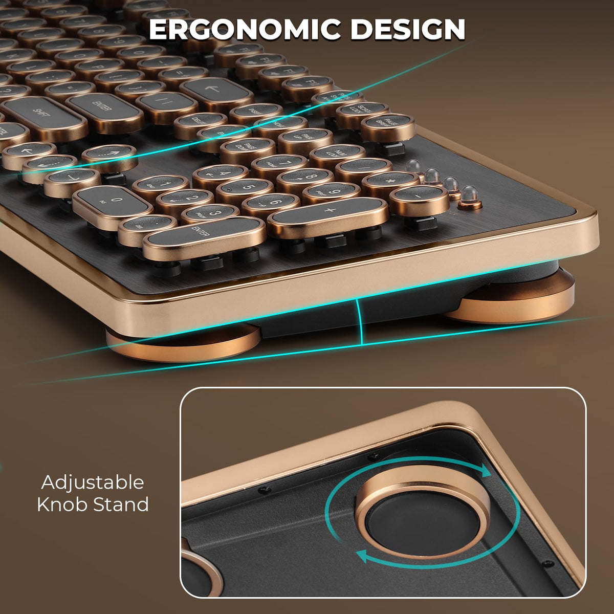 Wired Full-Size 104 Keys Mechanical Keyboard with Round Keycaps C20282