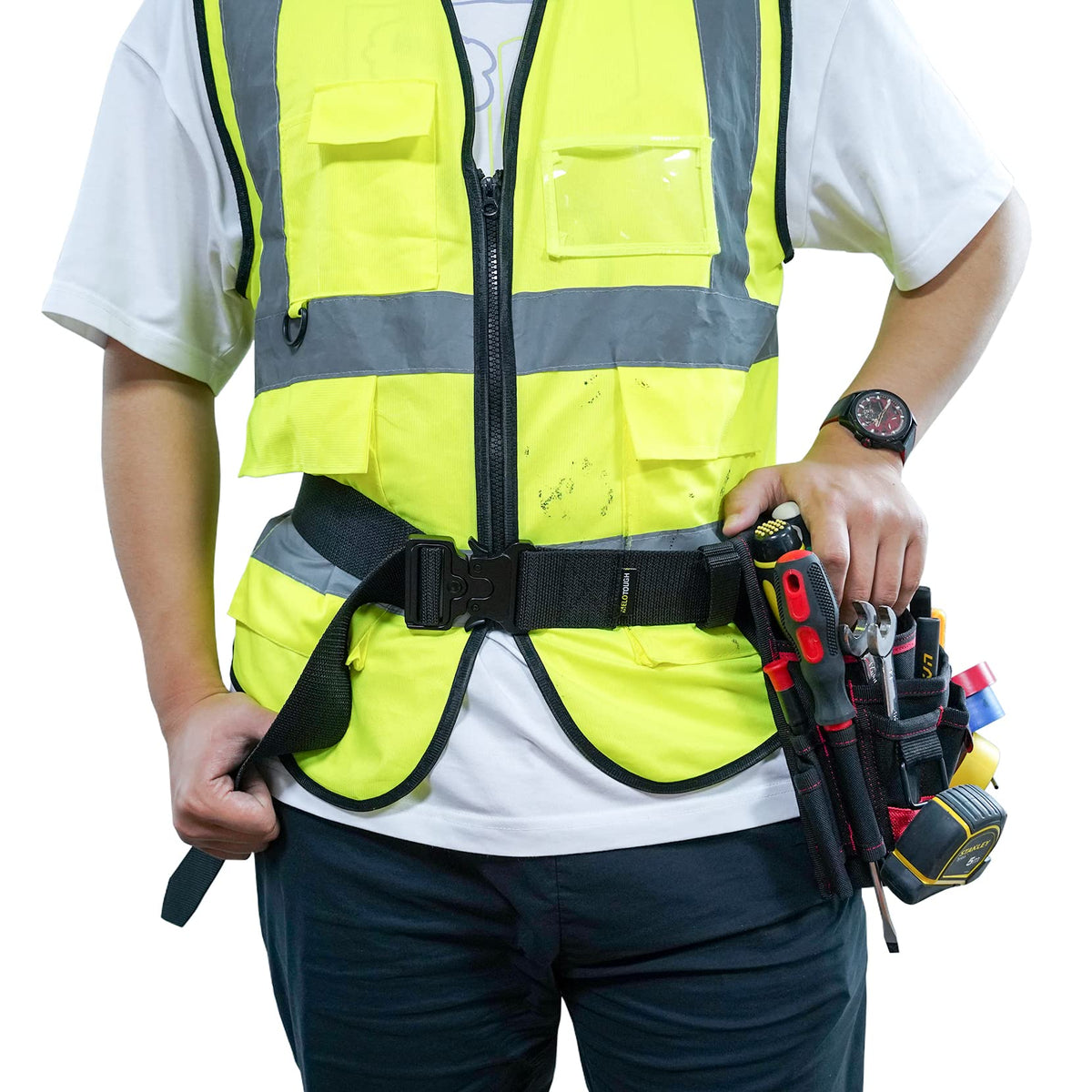 2" Nylon Web Work Tool Belt with Quick Release Metal Buckle S650