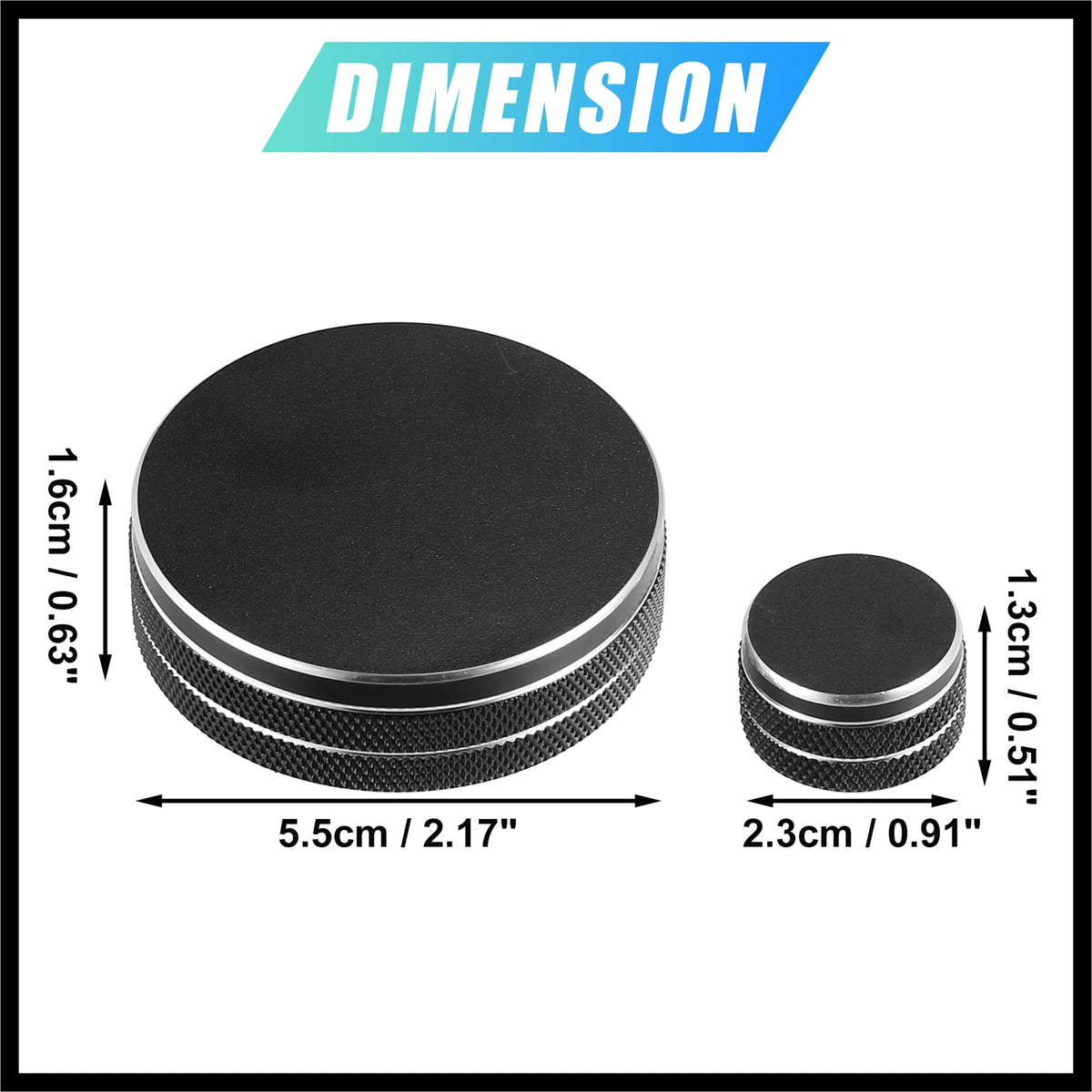 Black Multimedia Volume Knob Caps Decals Stickers Covers T2699