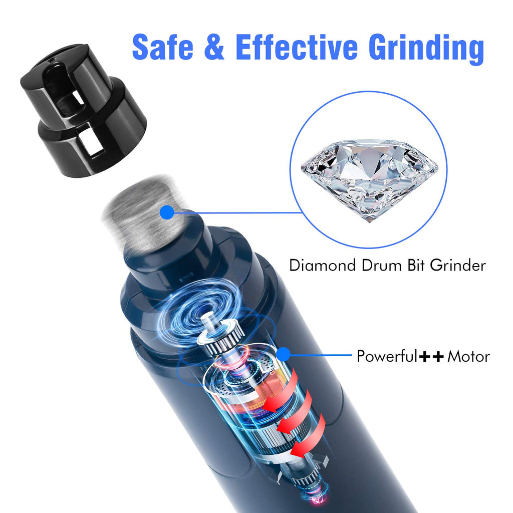Dog Nail Grinder with LED Light 2-Speed Electric Pet Nail Trimmer Dark Blue L337274