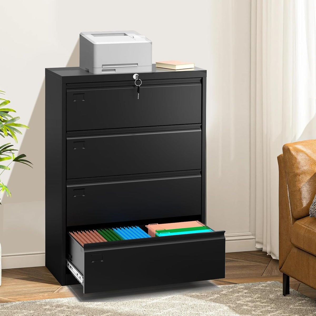 4 Drawer Metal File Cabinet with Lock O188797