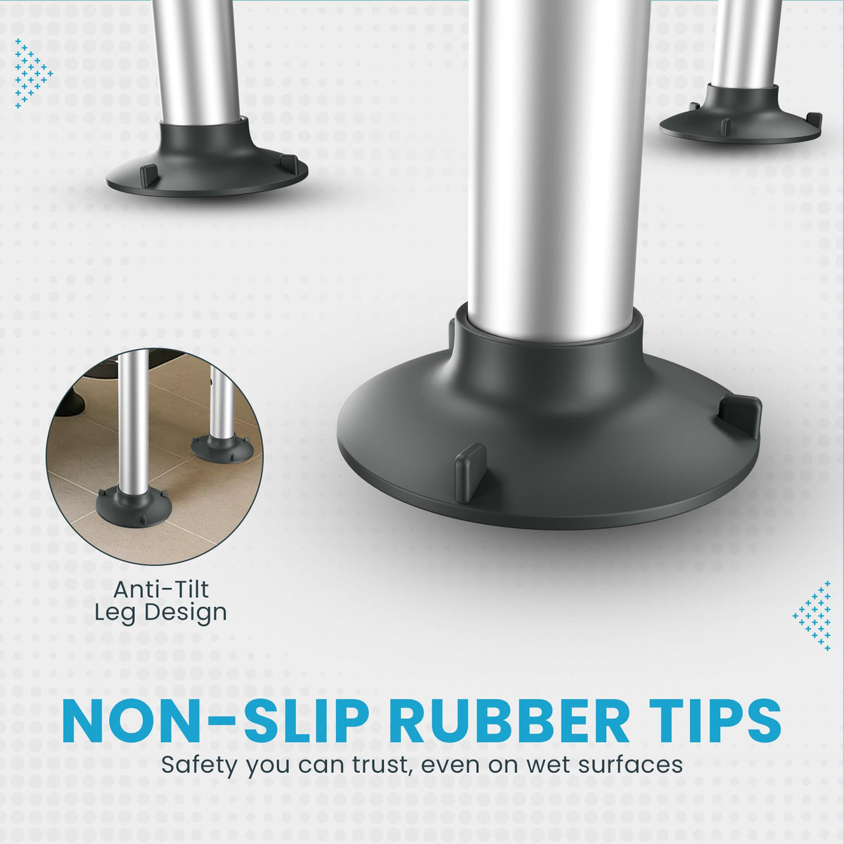 Adjustable Swivel Shower Stool with Non-Slip Feet K881967