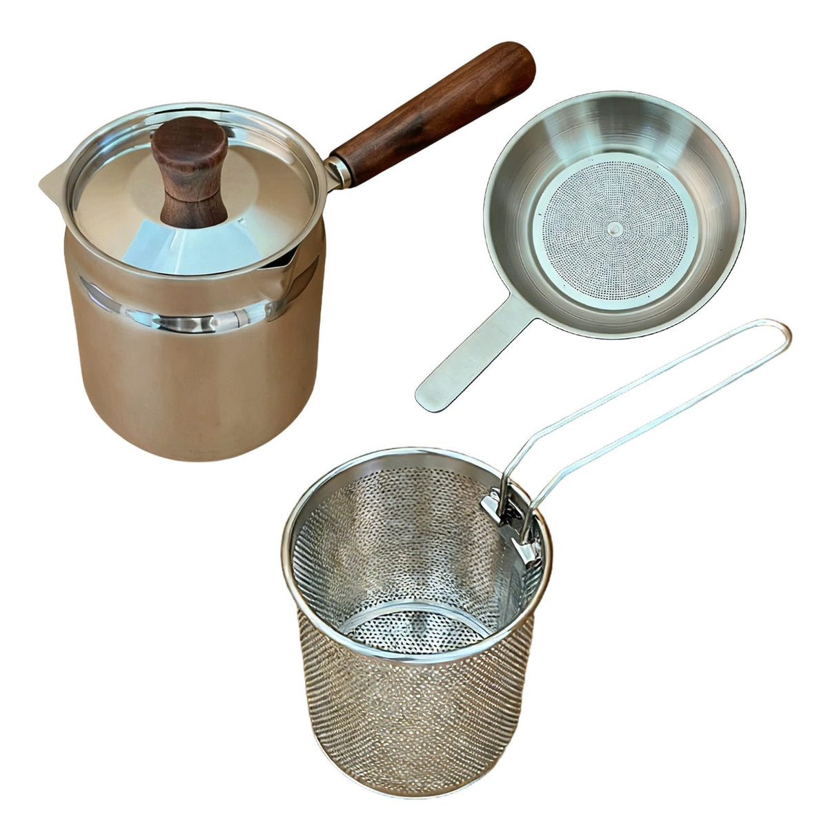 2 L 304 Stainless Steel Deep Fryer Pot Set with Frying Basket F187
