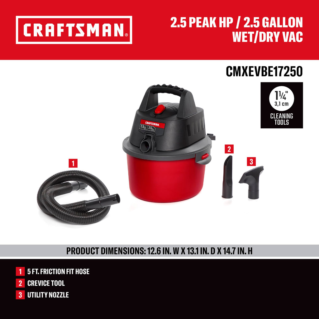 2.5 Gallon Wet Dry Shop Vacuum Y503