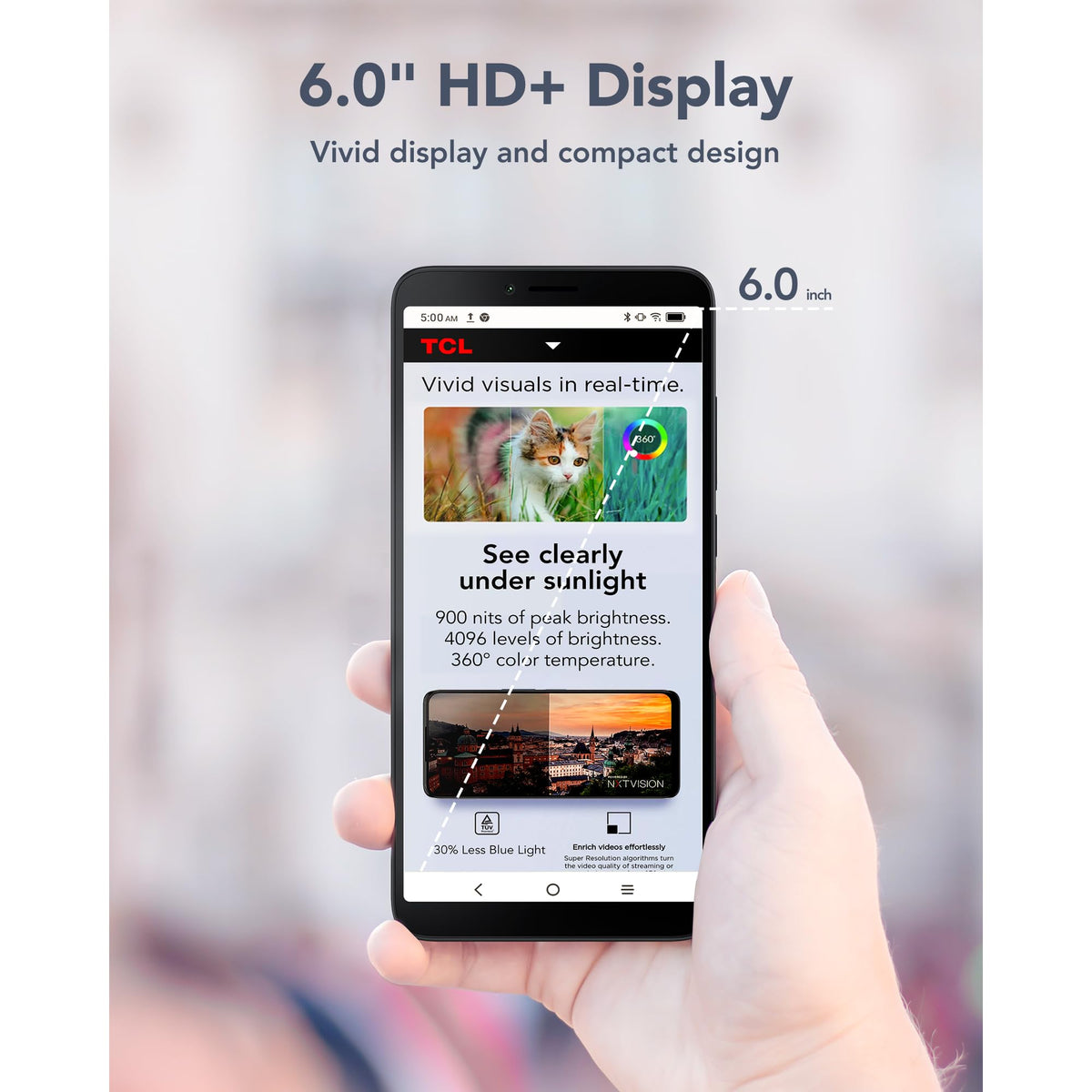 Unlocked Smartphone with 6.0" HD+ Display, 3+32GB, 3000mAh Battery, Android 13, Space Black O56142