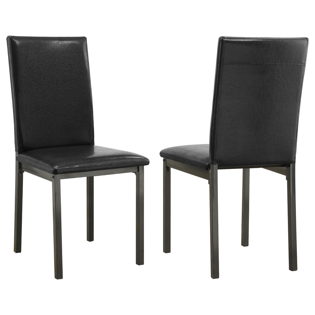 Set of 2 Faux Leather Upholstered Dining Side Chair Black and Grey N839
