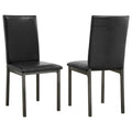 Set of 2 Faux Leather Upholstered Dining Side Chair Black and Grey N839