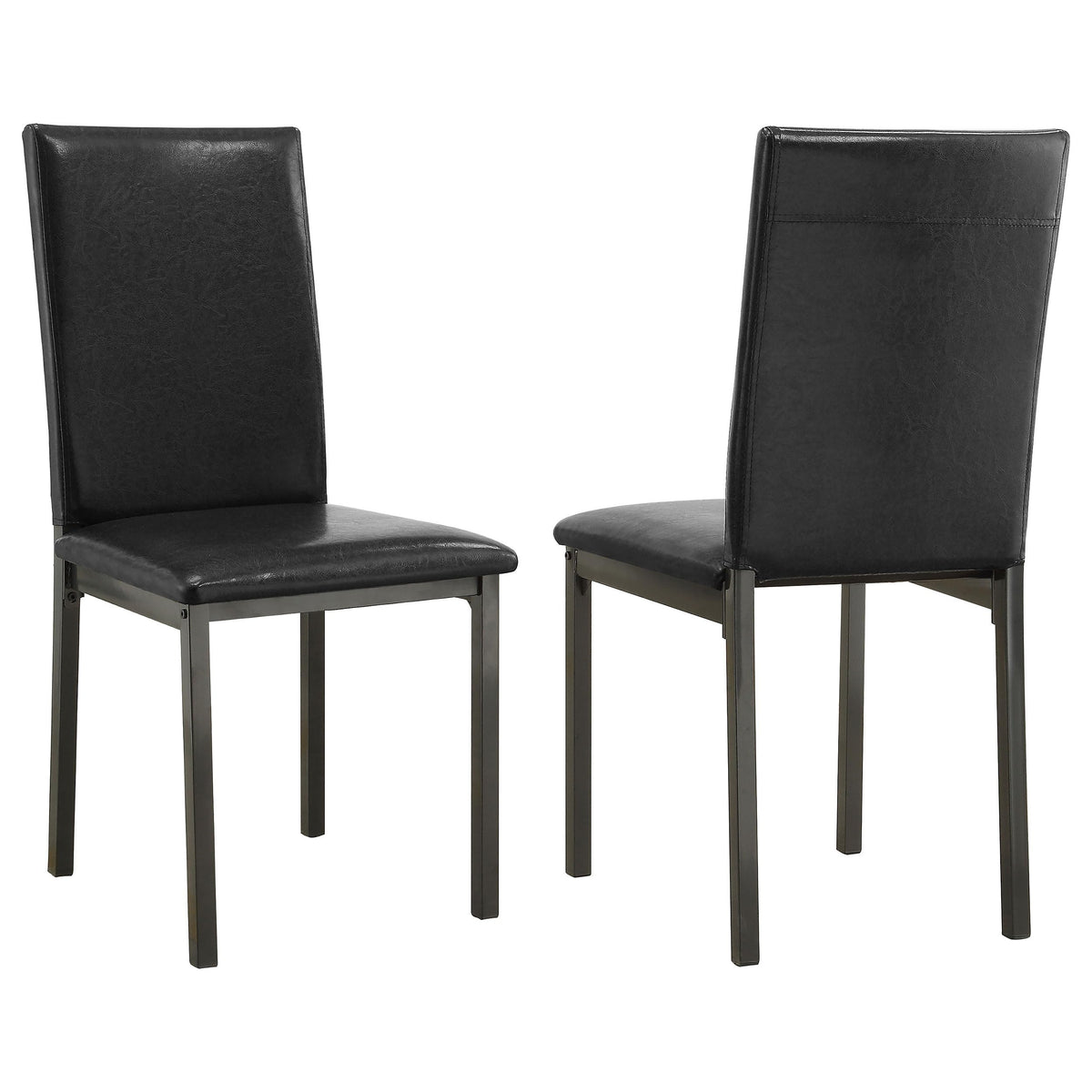 Set of 2 Faux Leather Upholstered Dining Side Chair Black and Grey N839