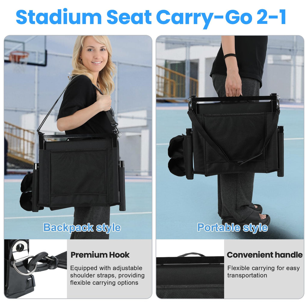 2 Pcs Folding Stadium Seat with Cup Holder F221