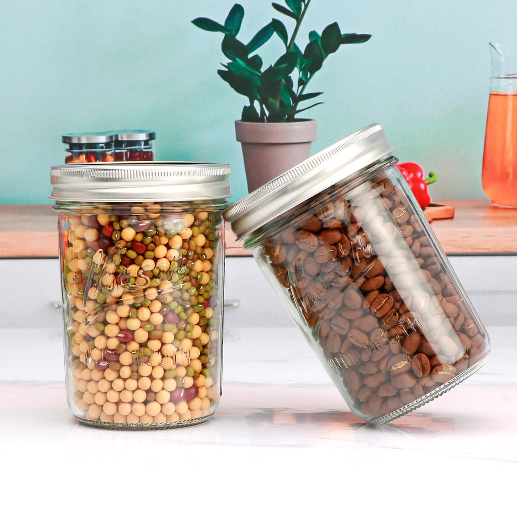 16 oz Glass Mason Jars with Lids 12pcs G357