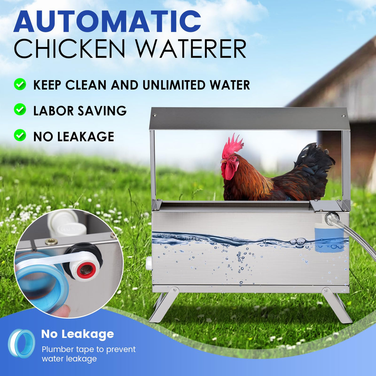 Automatic Chicken Waterer with Float Valve Kit P6758
