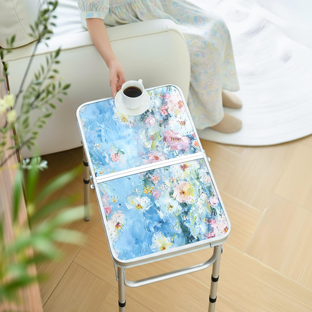 Portable 3 Adjustable Height Folding Outdoor Side Table Z451