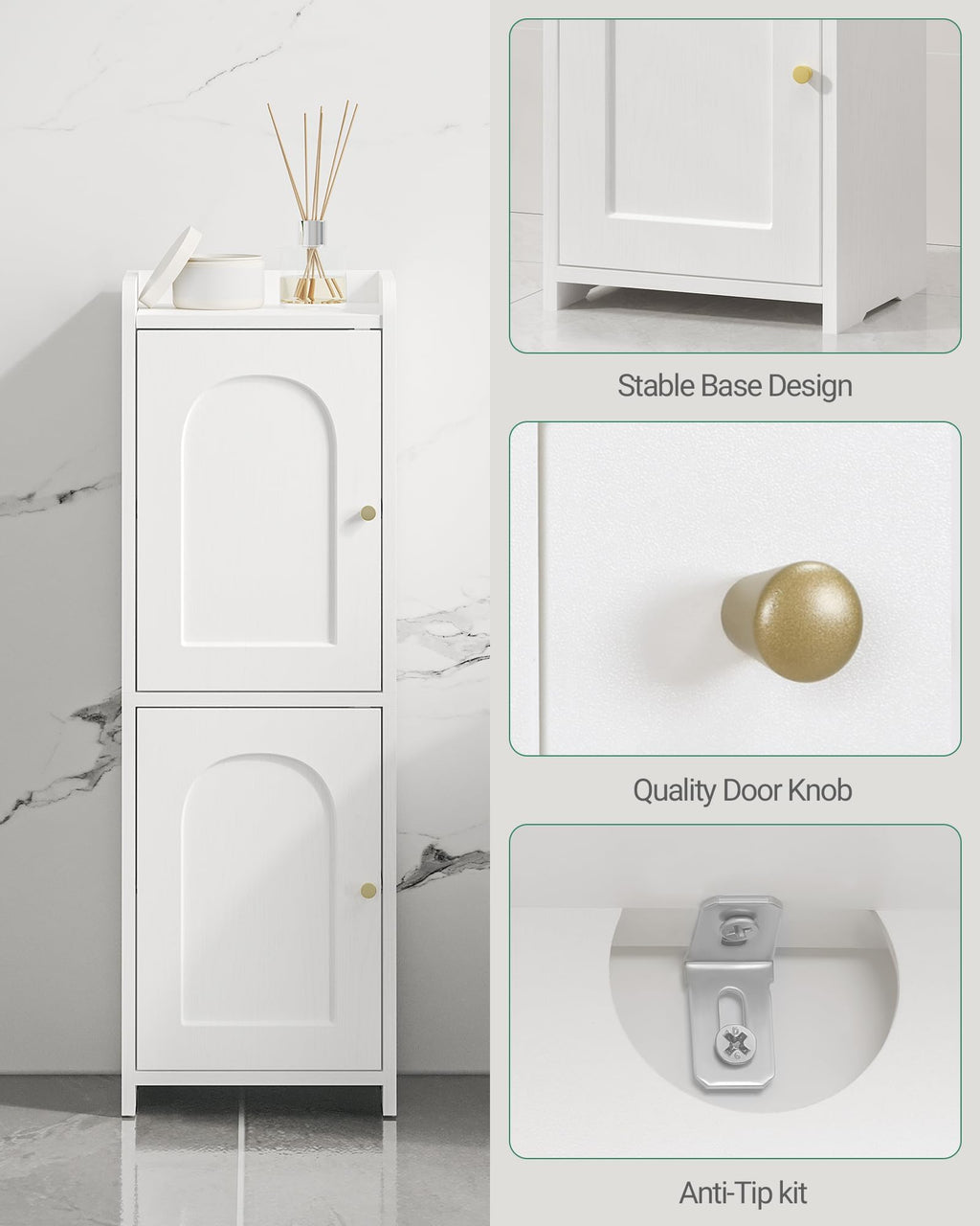 Bathroom Storage Cabinet with 2 Doors Q590603