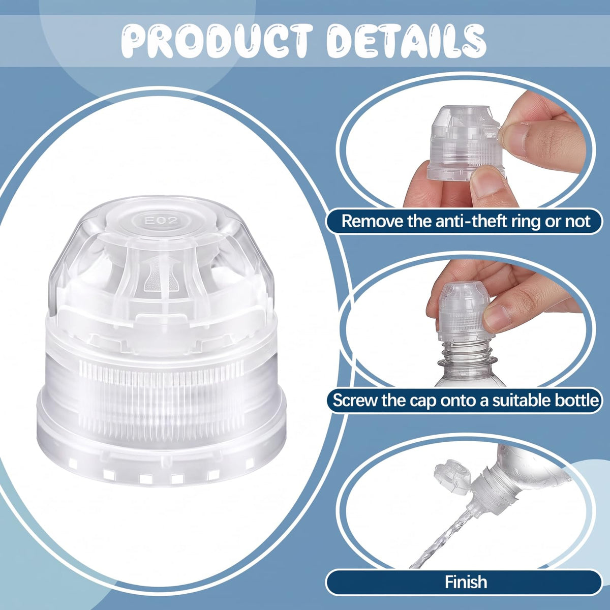 30 Pcs Replacement Sport Bottle Caps F112