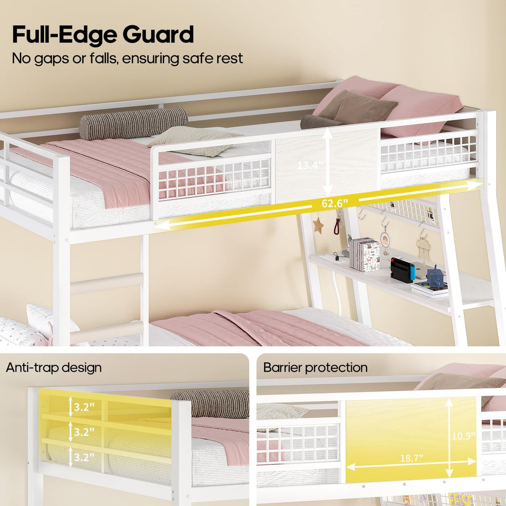 Twin Over Twin Bunk Beds with Desk D1368