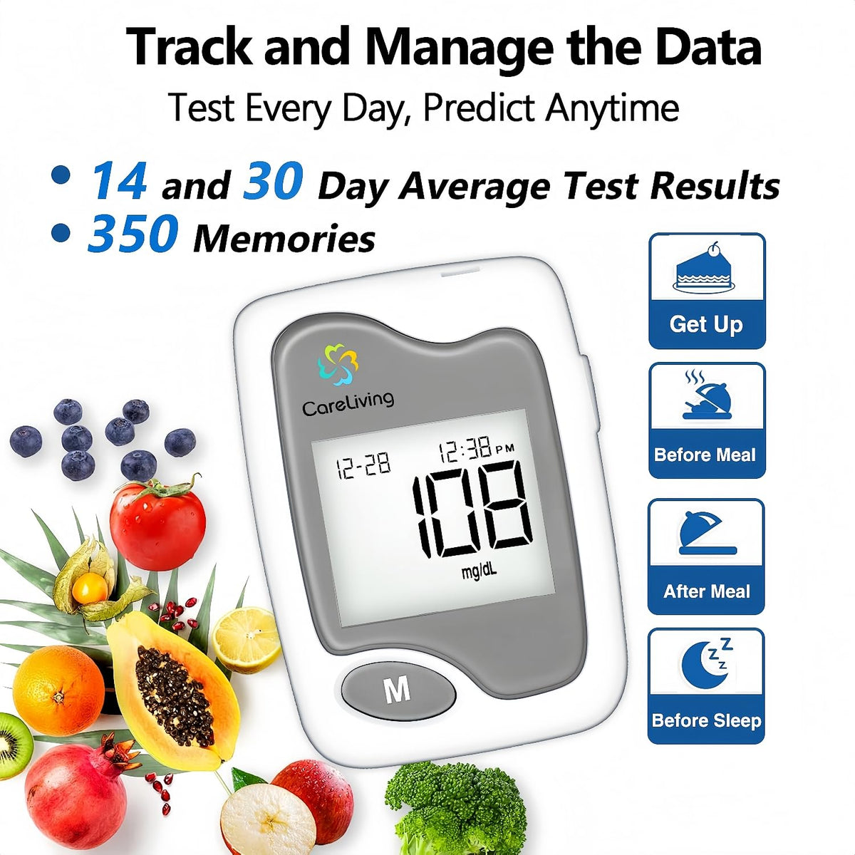 Blood Glucose Monitor Kit with 100 Test Strips and 100 Lancets N584522