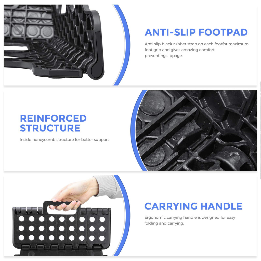 Black 1 Pack Folding Plastic Step Stool W532