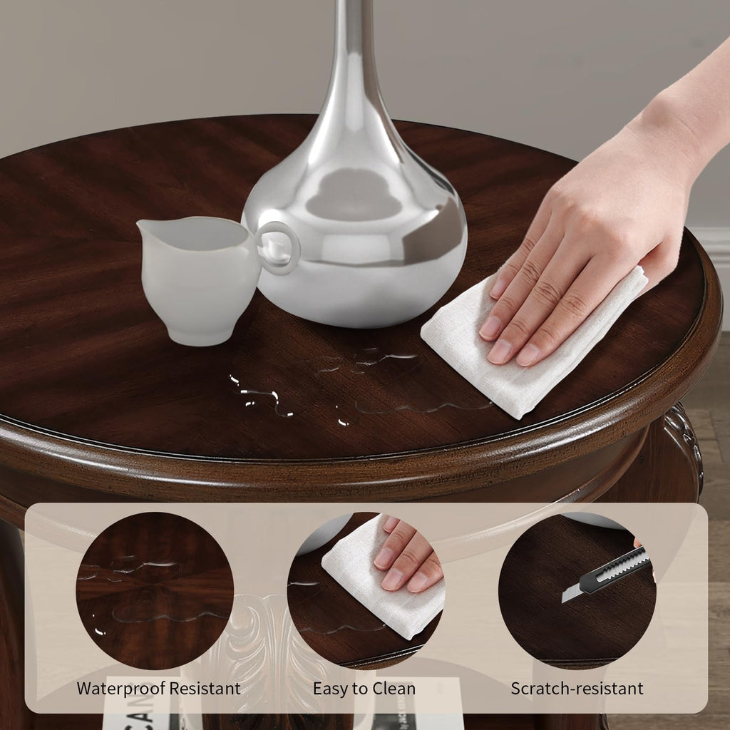 2 Tier Round Wood End Table F7662