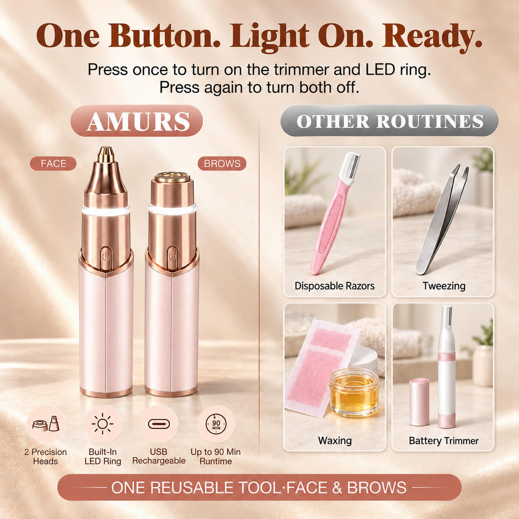 2 in 1 Electric Face Shaver with LED Light B771