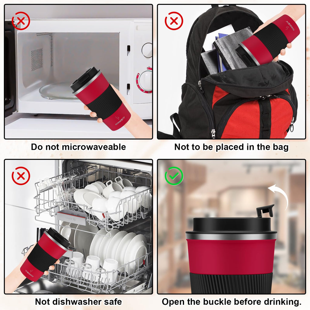 17oz Insulated Travel Coffee Mug with Leakproof Lid W411189