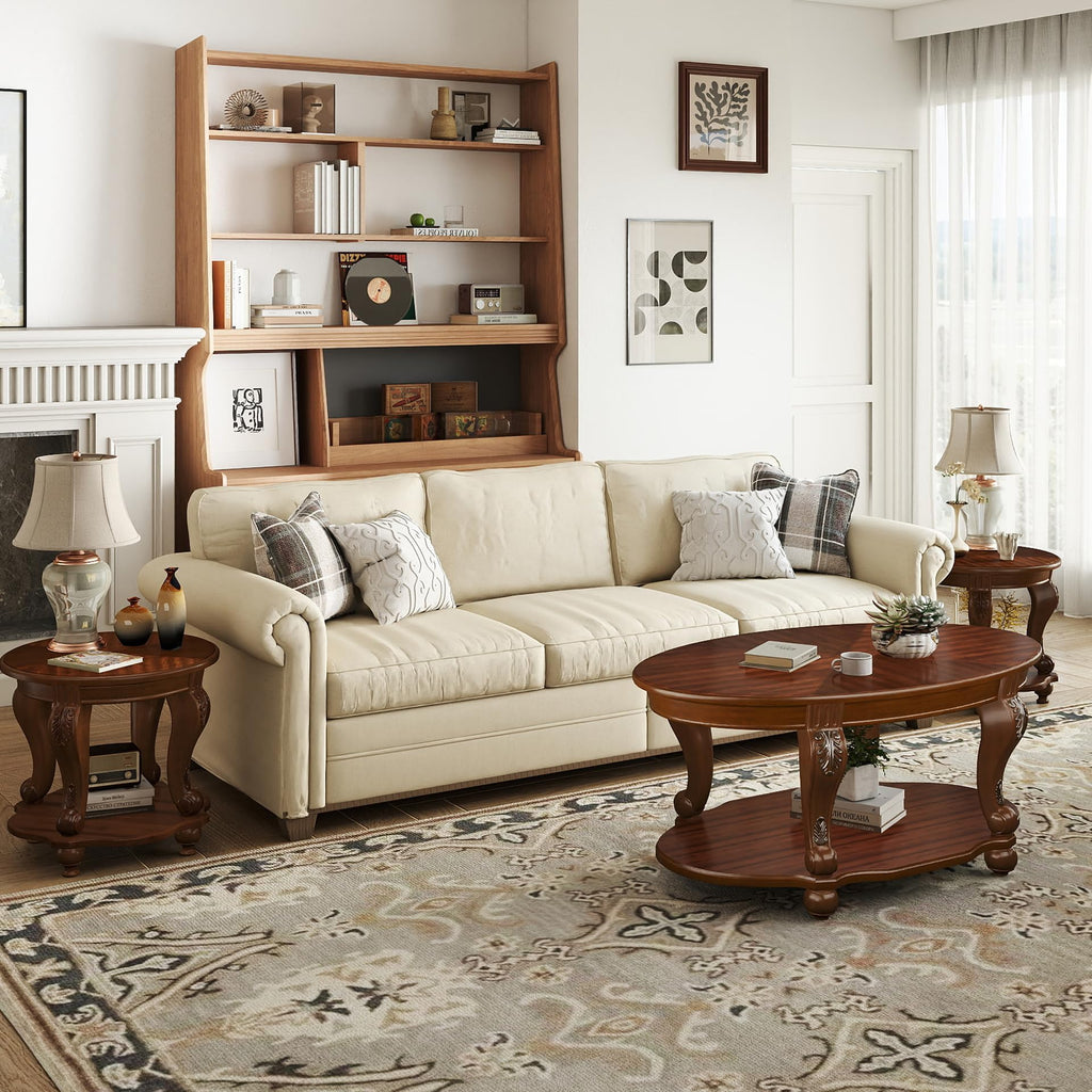 2 Tier Round Wood End Table F7662