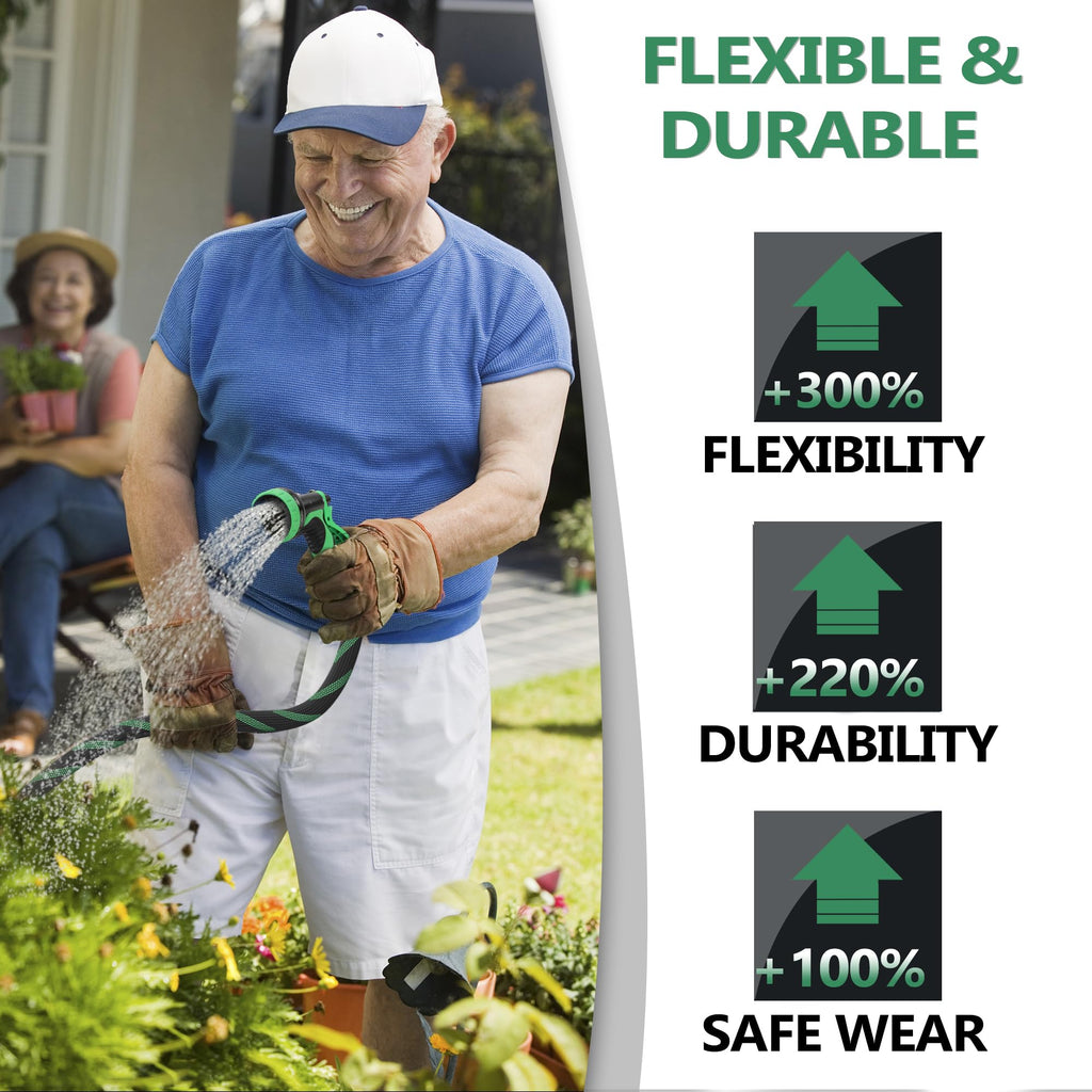 100FT Garden Hose with 10-Pattern Nozzle X144