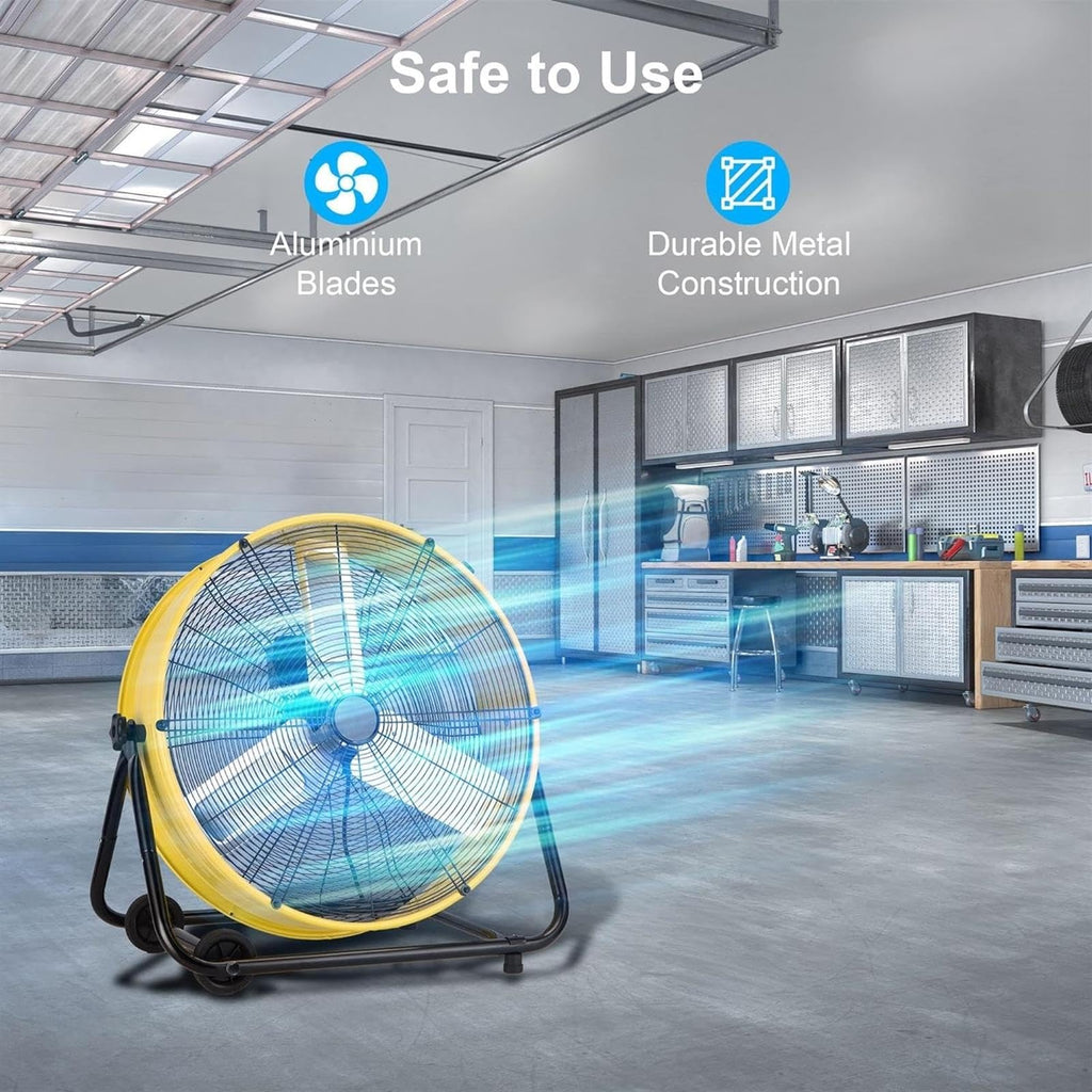Heavy Duty 3-Speed 20in Floor Drum Fan H9365