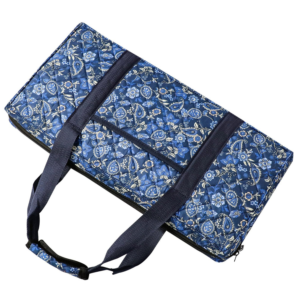 166 White Tiles Mahjong Set with Blue Carrying Bag T798
