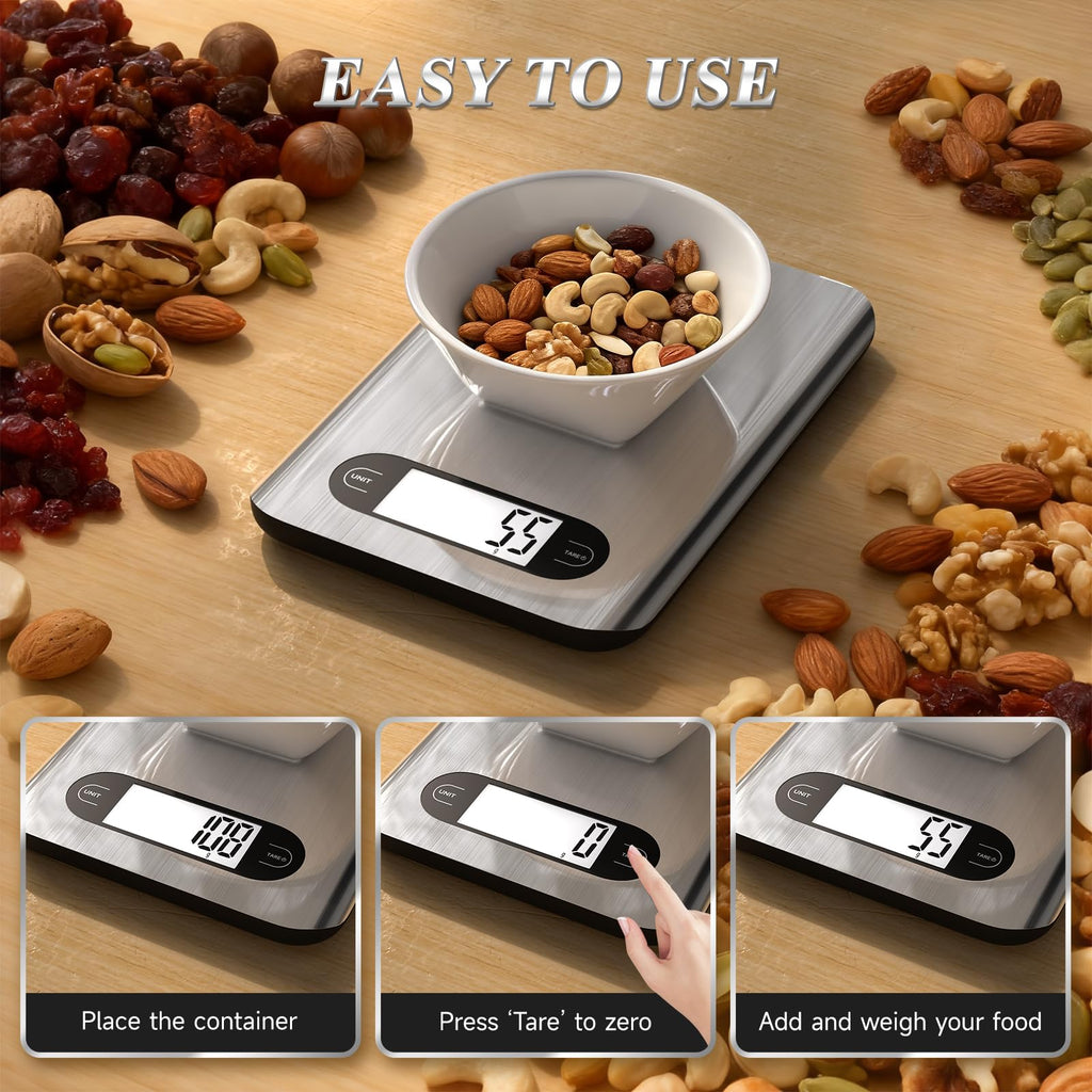 Digital Kitchen Scale 17 Pounds Capacity Stainless Steel V172988