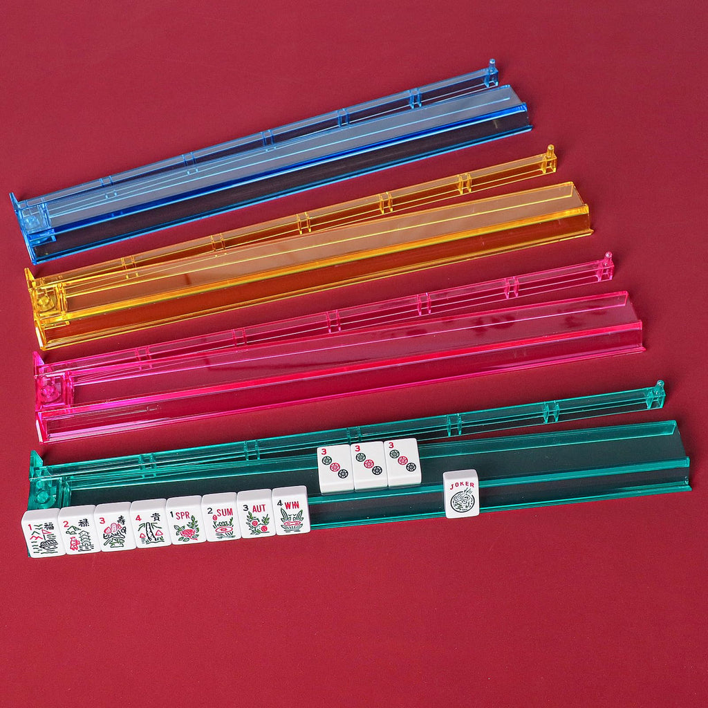 166 White Tiles Mahjong Set with Blue Carrying Bag T798