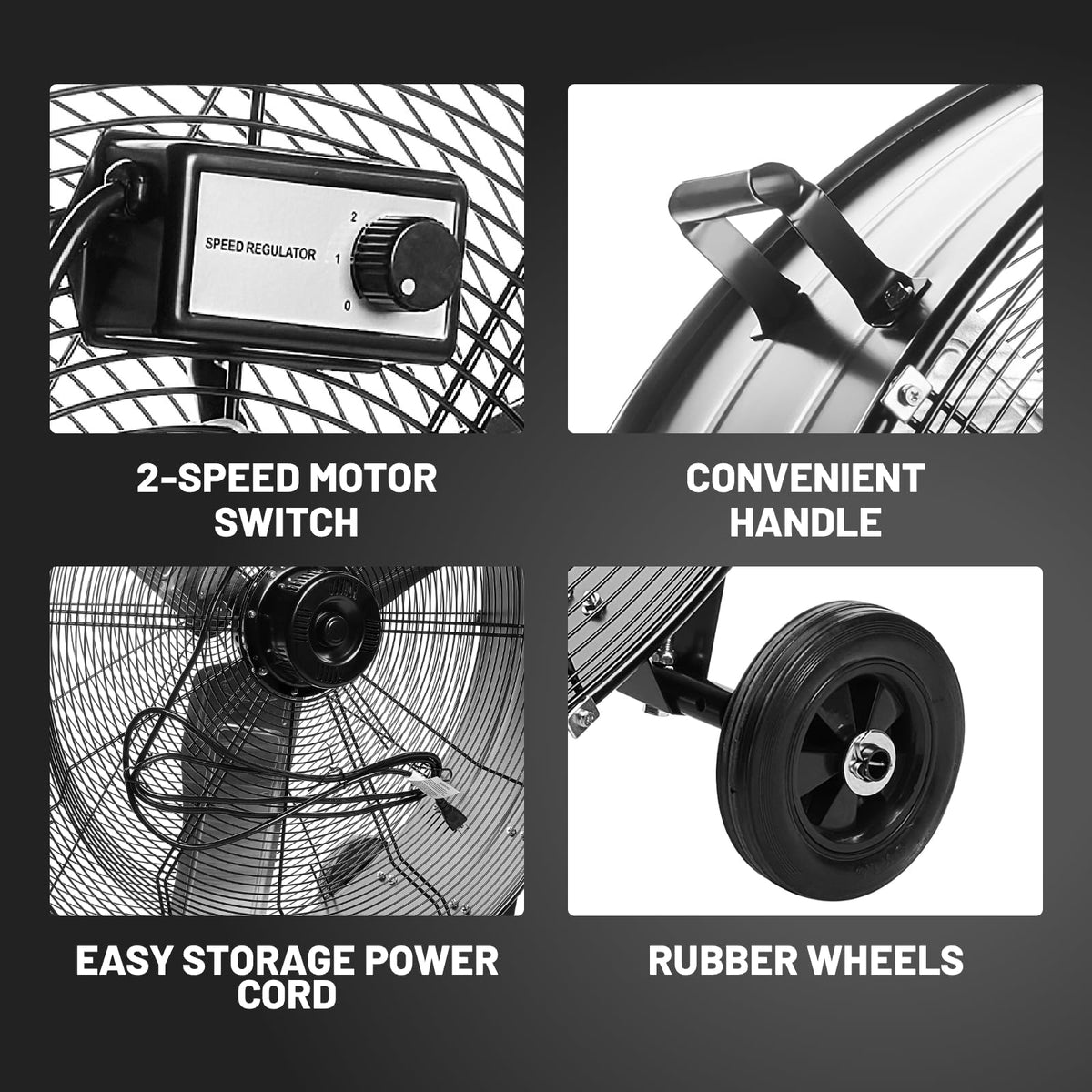 36 Inch High Velocity Industrial Drum Fan 2 Speeds N589