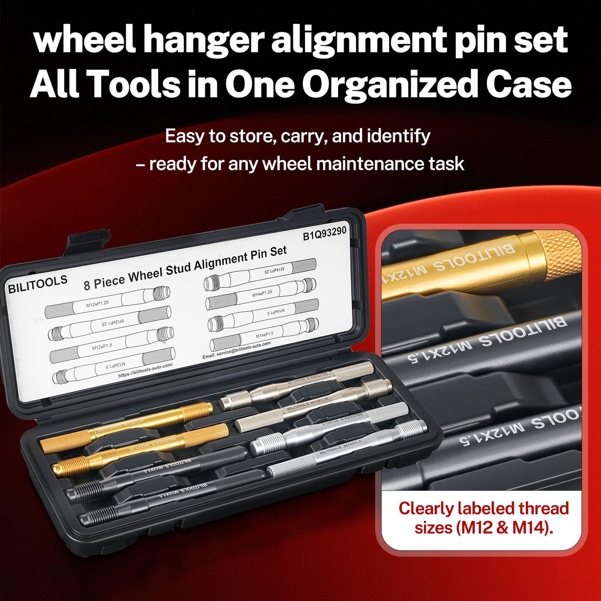 8 Piece Carbon Steel Wheel Hanger Alignment Pin Set X713316