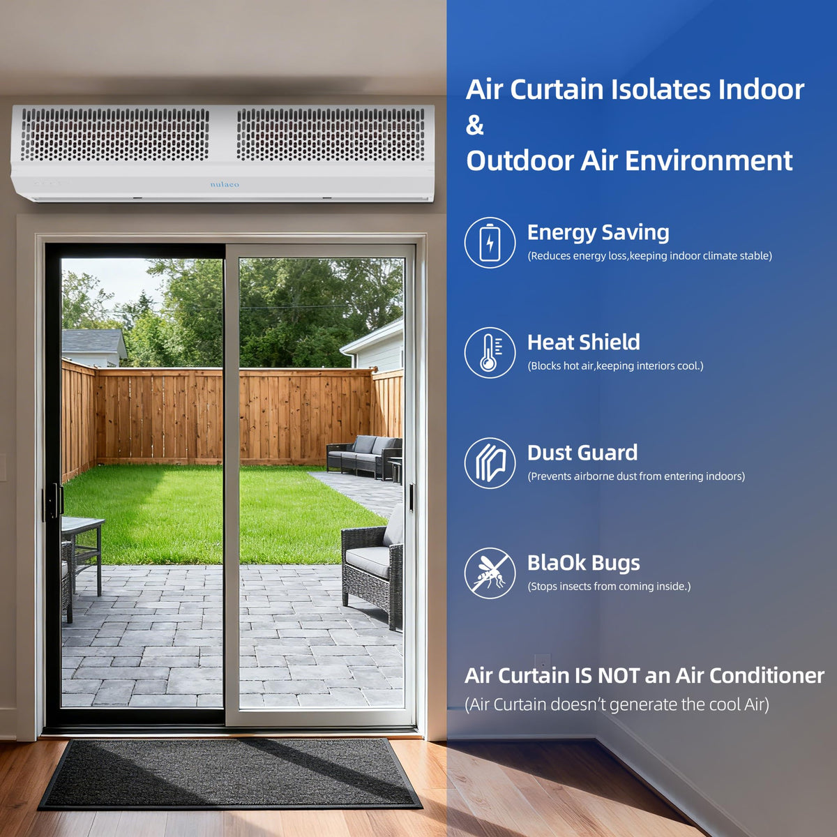 36'' Wall-Mounted 2-Speed Air Curtain X729