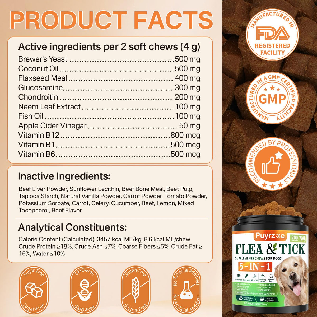 Flea and Tick Prevention for Dogs Chew F73820