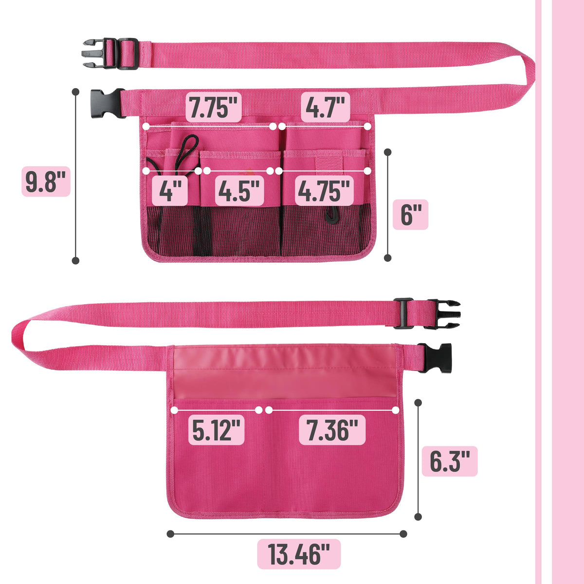 Pink 7 Pocket Garden Tool Belt X57887