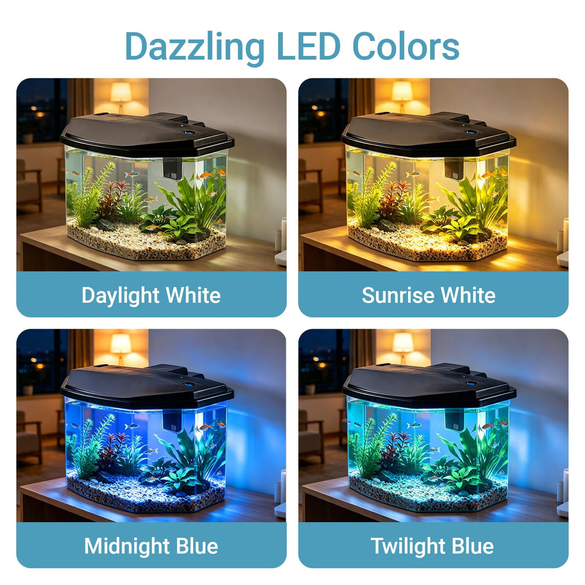 3-Gallon Plastic Aquarium Starter Kit with LED Lighting and Filtration U51387