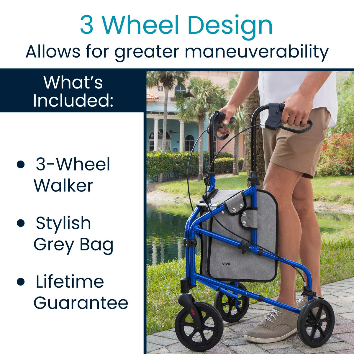 3 Wheel Foldable Walker F799153