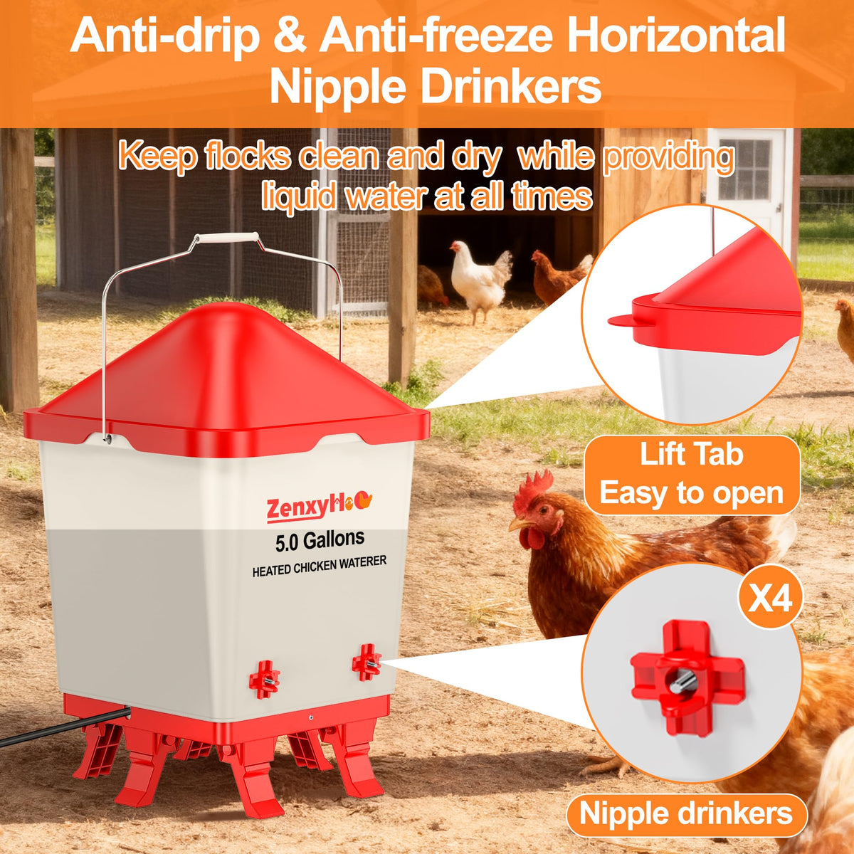 5.0 Gal Heated Chicken Waterer Bucket R467382