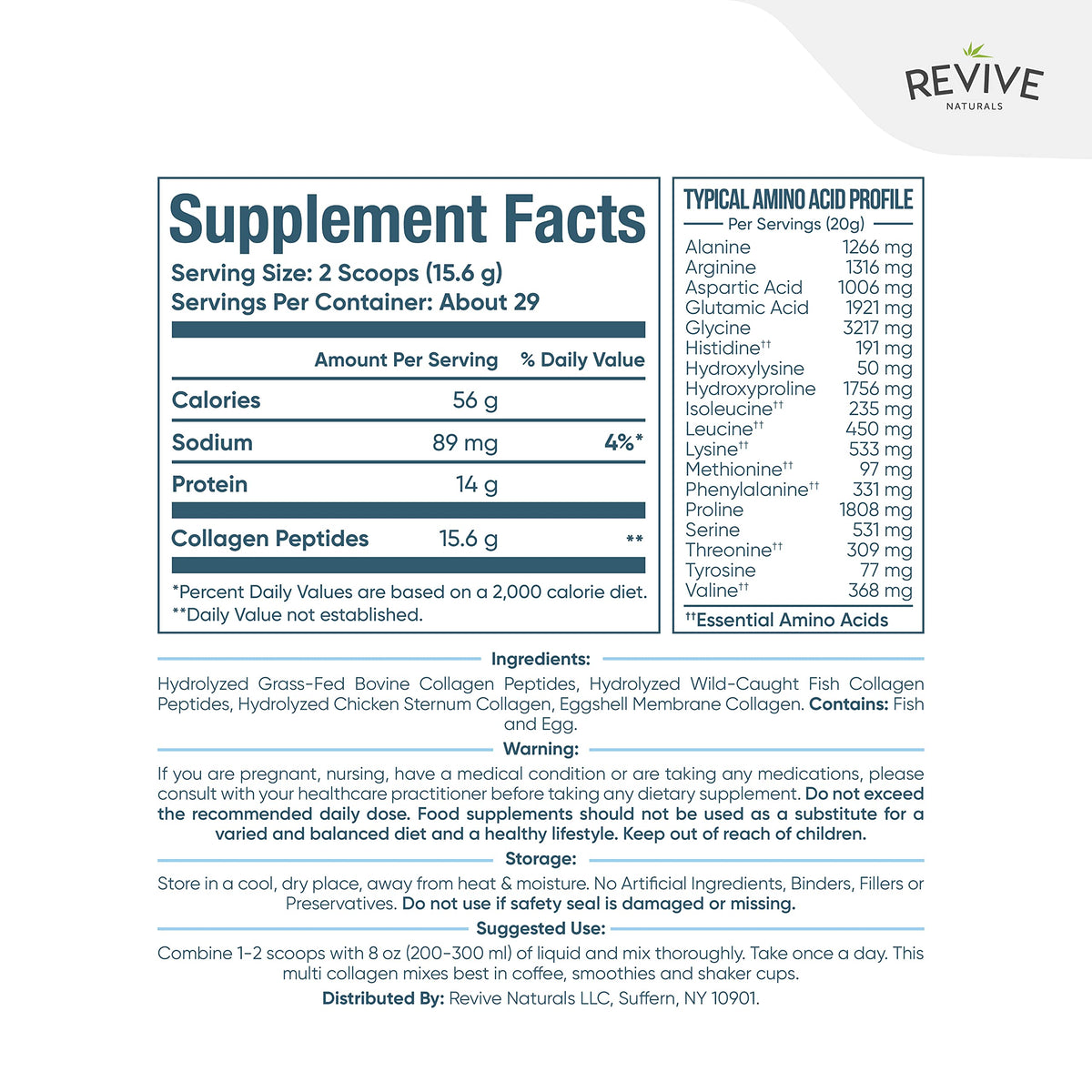 Multi Collagen Hydrolyzed Protein Powder 16oz D740