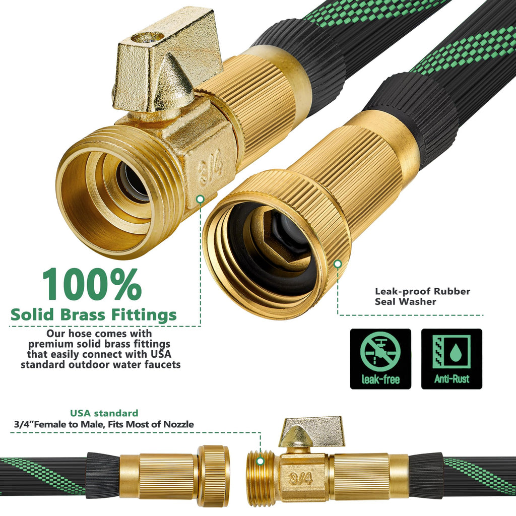 100FT Garden Hose with 10-Pattern Nozzle X144