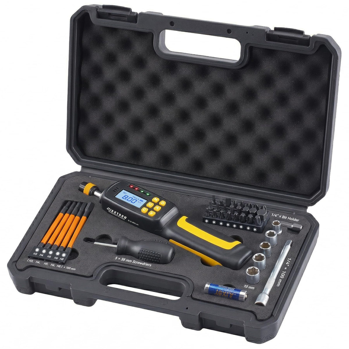 Digital Torque Screwdriver Set, 1/4" Drive, 38-Piece E238483