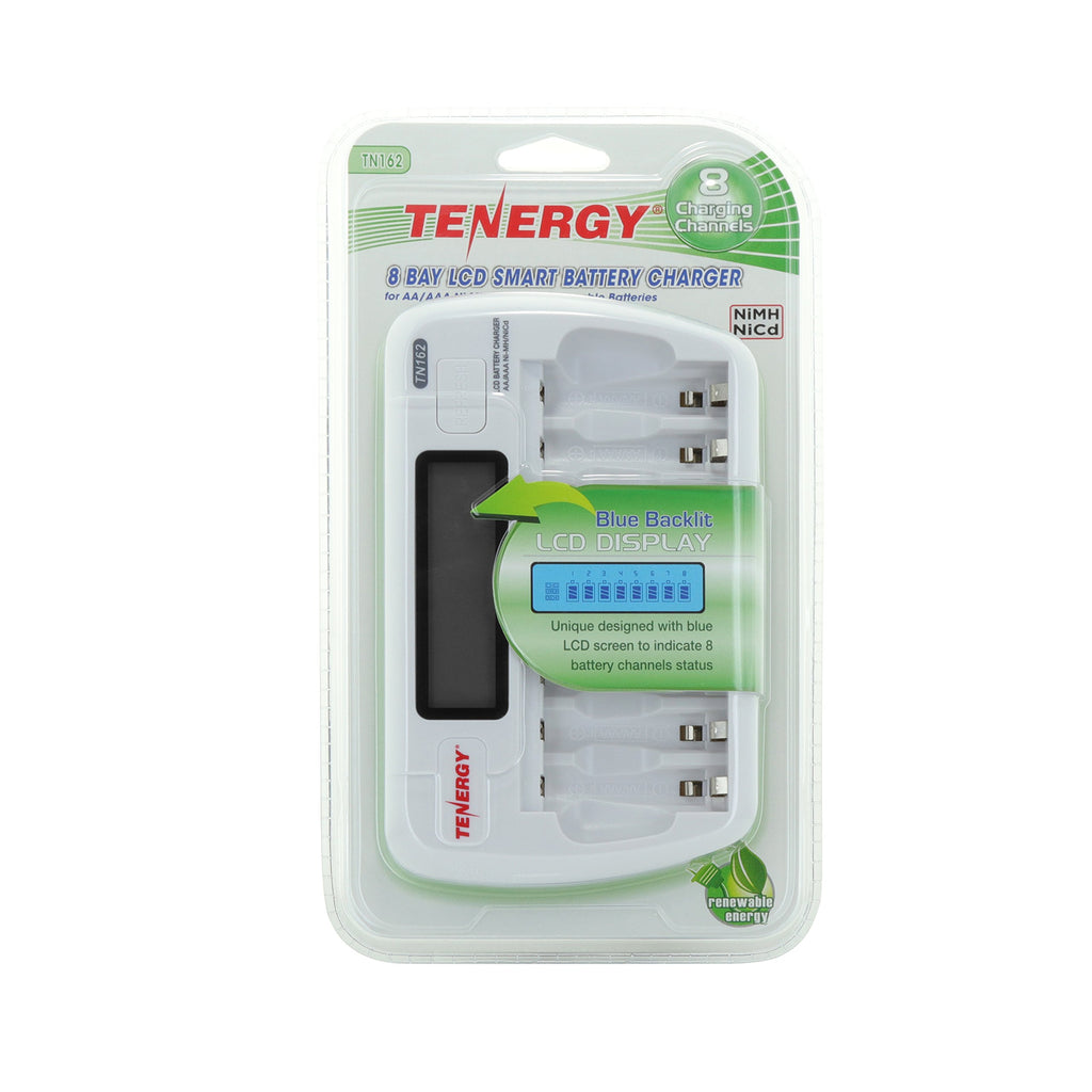 8-Bay Smart LCD Battery Charger for AA/AAA NiMH/NiCd Batteries F612