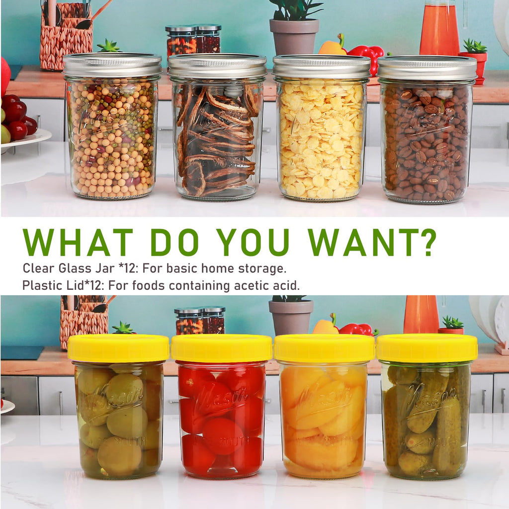 16 oz Glass Mason Jars with Lids 12pcs G357