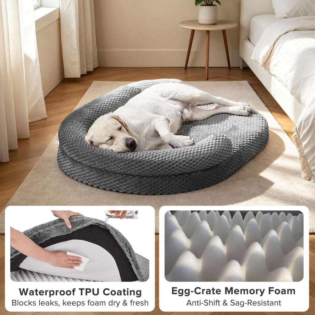 XL Washable Waterproof Orthopedic Dog Bed with Removable Cover S870