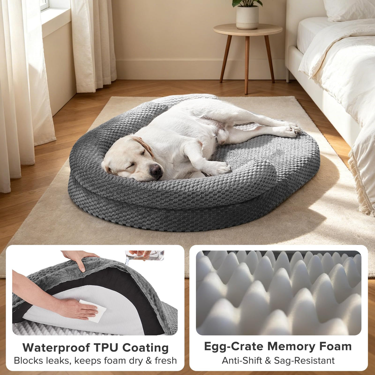 XL Washable Waterproof Orthopedic Dog Bed with Removable Cover S870