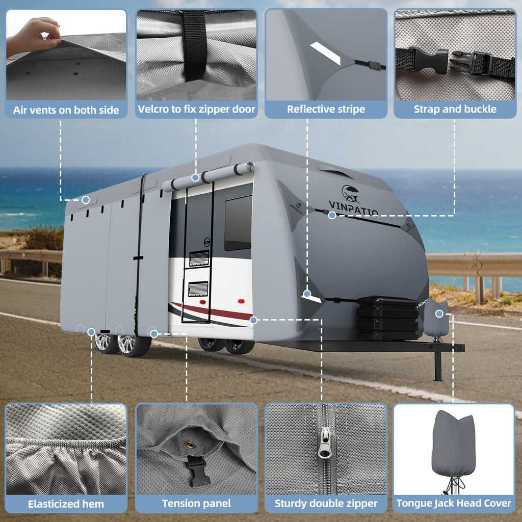 7 Layers Heavy Duty RV Trailer Cover Fits 14'-16' J245