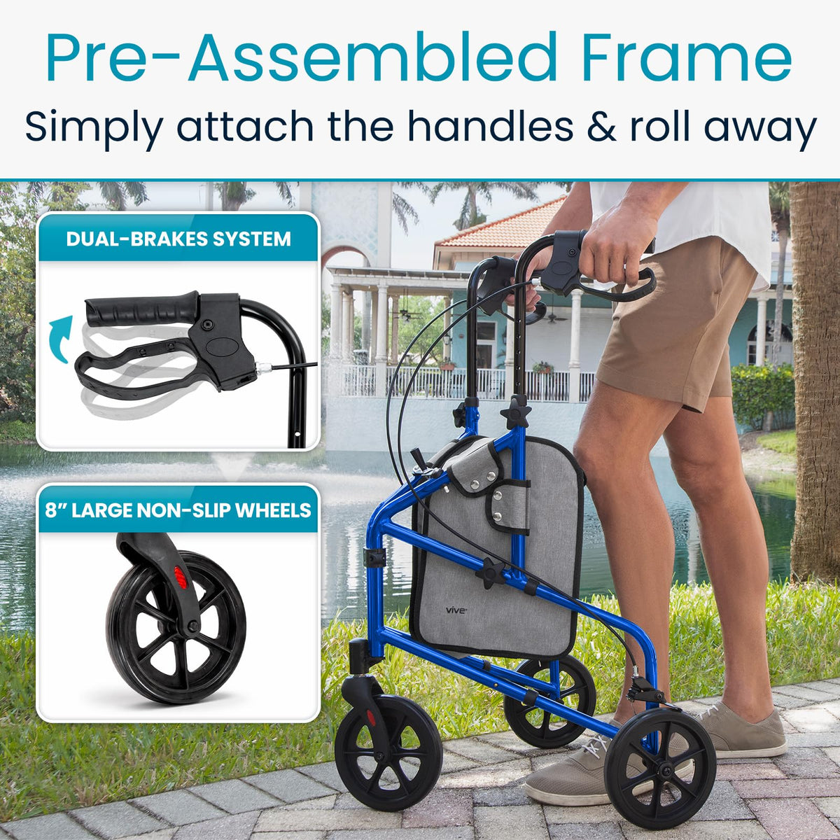 3 Wheel Foldable Walker F799153